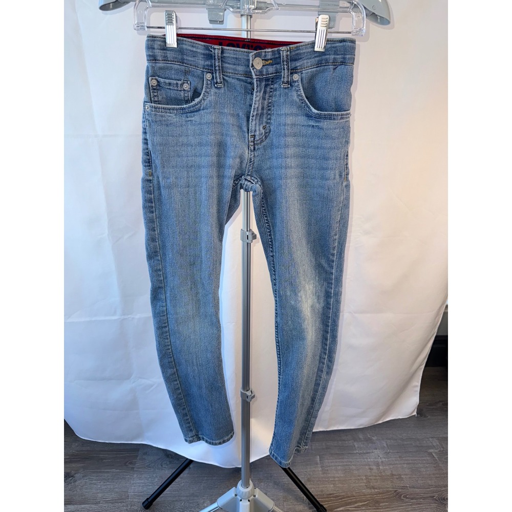 Levis 511 Slim Fit Jeans Medium Wash Blue Denim Red Logo Waistband 10 Reg 25x26